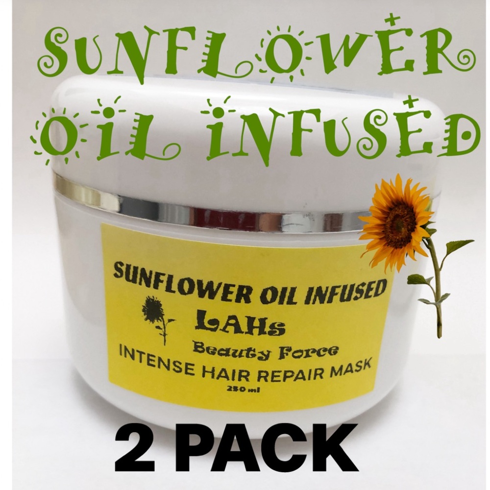 2 PACK SUNFLOWER Oil Infused Intense Hair Mask- LAHs Beauty Force